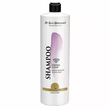 Iv San Bernard Traditional Line Cristal Clean Шампунь для устранения желтизны шерсти 1 л уход за шерстью Италия 1 уп. х 1 шт. х 1.2 кг