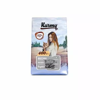 Karmy British Shorthair Kitten полнорационный сухой корм для котят породы британская короткошерстная, с индейкой - 400 г повседневный премиум британские короткошерстные кошки для котят с индейкой мешок Российский корм 1 уп. х 1 шт. х 0.4 кг
