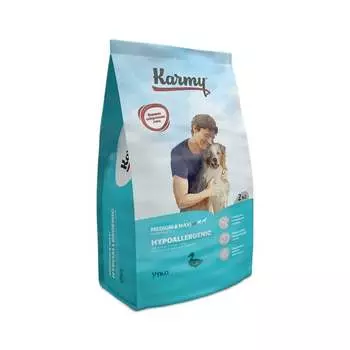 Karmy Hypoallergenic Medium & Maxi сухой корм для собак средних и крупных пород, при аллергии, с уткой - 2 кг премиум для взрослых с уткой породы крупного размера мешок Россия 1 уп. х 1 шт. х 2 кг