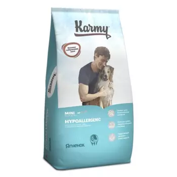 Karmy Hypoallergenic Mini полнорационный сухой корм для собак мелких пород при аллергии, с ягнёнком - 10 кг повседневный премиум низкозерновые для взрослых с ягненком породы мелкого размера мешок Российский корм 1 уп. х 1 шт. х 10 кг