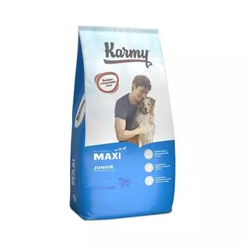 Karmy Maxi Junior сухой корм для щенков крупных пород, с телятиной - 14 кг премиум для взрослых с телятиной породы крупного размера мешок Россия 1 уп. х 1 шт. х 14 кг