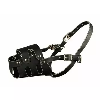 Каскад намордник № 0 для собак средних и крупных пород, кожаный, цельнокроеный, черный/коричневый для всех возрастов породы крупного размера Россия 1 уп. х 1 шт. х 0.09 кг