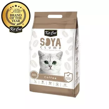 Kit Cat SoyaClump Soybean Litter Coffee соевый биоразлагаемый комкующийся наполнитель с ароматом кофе повседневный супер премиум для всех возрастов Сингапур 1 уп. х 1 шт. х 5 кг