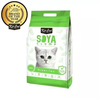 Kit Cat SoyaClump Soybean Litter Green Tea соевый биоразлагаемый комкующийся наполнитель с ароматом зеленого чая повседневный супер премиум для всех возрастов Сингапур 1 уп. х 1 шт. х 5 кг