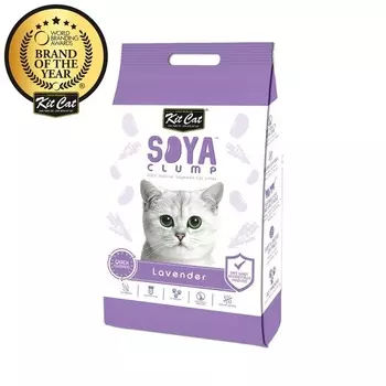 Kit Cat SoyaClump Soybean Litter Lavender соевый биоразлагаемый комкующийся наполнитель с ароматом лаванды супер премиум Сингапур 1 уп. х 1 шт. х 5 кг