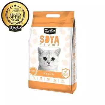 Kit Cat SoyaClump Soybean Litter Peach соевый биоразлагаемый комкующийся наполнитель с ароматом персика повседневный супер премиум для всех возрастов Сингапур 1 уп. х 1 шт. х 5 кг