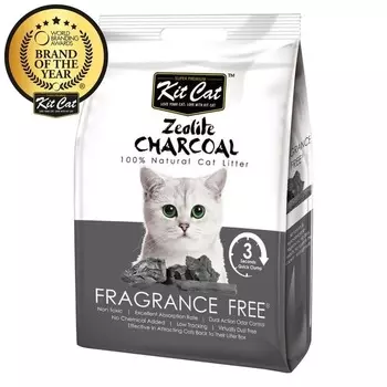 Kit Cat Zeolite Charcoal Frangrance Free цеолитовый комкующийся наполнитель - 4 кг Сингапур 1 уп. х 1 шт. х 4 кг