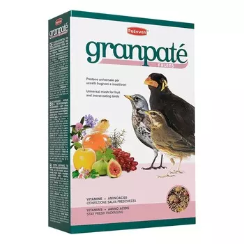 Корм Padovan Granpatee Fruits для насекомоядных птиц комплексный фруктовый - 1 кг повседневный премиум для взрослых Италия 1 уп. х 1 шт. х 1 кг