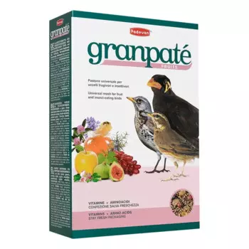Корм Padovan Granpatee Fruits для насекомоядных птиц комплексный фруктовый - 1 кг повседневный премиум для взрослых Импортный корм 1 уп. х 1 шт. х 1 кг