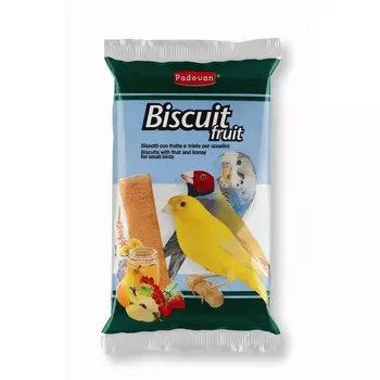 Лакомство бисквит Padovan Biscuit Fruit для декоративных птиц с фруктами и яйцом - 30 г для взрослых Италия 1 уп. х 1 шт. х 0.03 кг