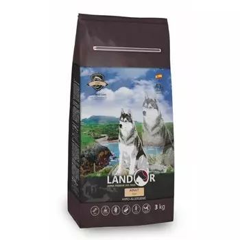 Landor Adult Dog Fish полнорационный сухой корм для собак, с рыбой и рисом повседневный супер премиум без курицы для взрослых с рыбой для всех пород мешок Импортный корм 1 уп. х 1 шт. х 15 кг