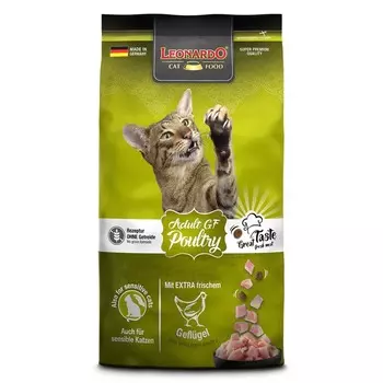 Leonardo Adult GF Poultry сухой корм для кошек, беззерновой, при аллергии, с ПТИЦЕЙ - 1,8 кг холистик холистики для взрослых с птицей для всех пород мешок Германия 1 уп. х 1 шт. х 1.8 кг