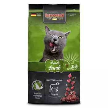 Leonardo Adult Lamb сухой корм для кошек, с ЯГНЕНКОМ и рисом - 1,8 кг холистик холистики для взрослых с ягненком для всех пород мешок Германия 1 уп. х 1 шт. х 1.8 кг