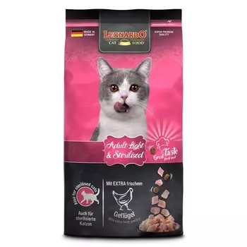 Leonardo Adult Light Sterilised сухой корм для кошек, при избыточном весе, с ПТИЦЕЙ - 1,8 кг холистик холистики для взрослых с птицей для всех пород мешок Германия 1 уп. х 1 шт. х 1.8 кг