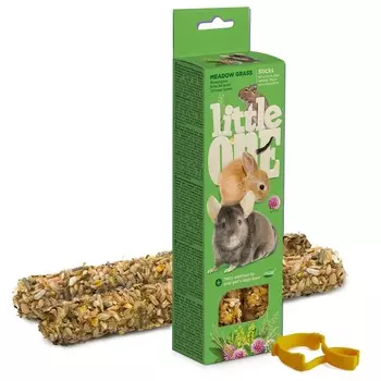 Little One палочки для морских свинок, кроликов и шиншилл с луговыми травами 2 шт - 55 г Россия 1 уп. х 1 шт. х 0.12 кг