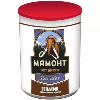 Мамонт Vet Diet Hepatic влажный корм для собак, диетический, при заболеваниях печени - 0,525 кг диетические супер премиум для взрослых для всех пород консервы (в железной банке) Российский корм 1 уп. х 6 шт. х 3.15 кг