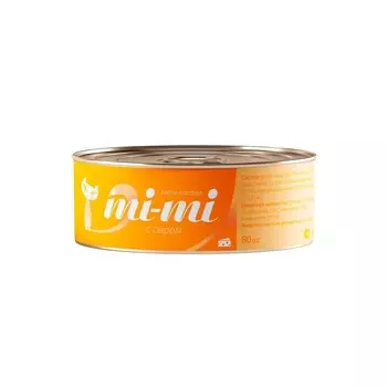 Mi-Mi влажный корм для кошек, c сыром, в консервах - 80 г супер премиум с сыром консервы (в железной банке) Китай 1 уп. х 24 шт. х 1.92 кг