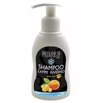 Milord Shampoo Zampe Inverno шампунь "Зимний" для собак для мытья лап - 200 мл уход за лапами для всех возрастов для всех пород Италия 1 уп. х 1 шт. х 0.2 кг