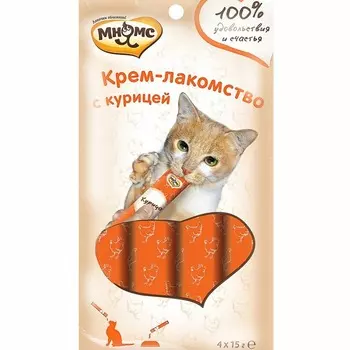 Мнямс крем-лакомство для кошек, с курицей - 60 г повседневный для взрослых с курицей Китай 1 уп. х 1 шт. х 0.06 кг