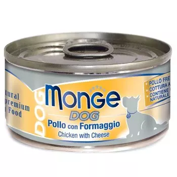 Monge Dog Natural влажный корм для собак, с курицей и сыром, в консервах - 95 г повседневный супер премиум для взрослых с сыром для всех пород Таиланд 1 уп. х 24 шт. х 2.28 кг