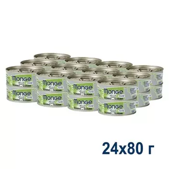 Monge Jelly Adult Cat влажный корм для кошек, с желтоперым тунцом и сурими, в консервах - 80 г повседневный супер премиум для взрослых с тунцом для всех пород Импортный корм 1 уп. х 24 шт. х 1.92 кг