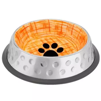 Mr.Kranch Candy миска из нержавеющей стали с керамическим покрытием и нескользящим основанием - 250 мл, оранжевая для всех возрастов Индия 1 уп. х 1 шт. х 0.088 кг