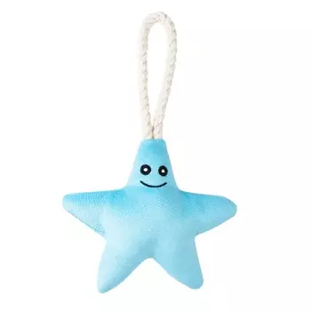 Mr.Kranch игрушка для собак мелких и средних пород, звездочка с канатом и пищалкой, нежно-голубая - 26х16х5 см для всех возрастов породы мелкого размера Россия 1 уп. х 1 шт. х 0.06 кг