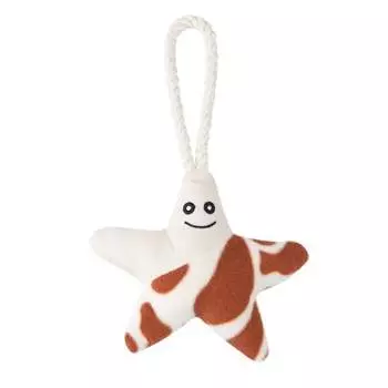 Mr.Kranch игрушка для собак мелких и средних пород, звездочка с канатом и пищалкой, бежево-пятнистая - 26х16х5 см для всех возрастов породы мелкого размера Россия 1 уп. х 1 шт. х 0.06 кг