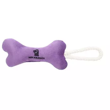 Mr.Kranch игрушка для собак мелких и средних пород, косточка с канатом, фиолетовая - 31х9х4 см для всех возрастов породы мелкого размера Россия 1 уп. х 1 шт. х 0.064 кг
