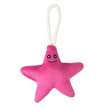 Mr.Kranch игрушка для собак мелких и средних пород, звездочка с канатом и пищалкой, нежно-розовая - 26х16х5 см для всех возрастов породы мелкого размера Россия 1 уп. х 1 шт. х 0.06 кг