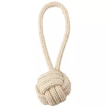 Mr.Kranch игрушка для собак, Мяч из каната на кольцевом шнуре, цвет натуральный, 23*8 см для всех возрастов для всех пород Китай 1 уп. х 1 шт. х 0.106 кг