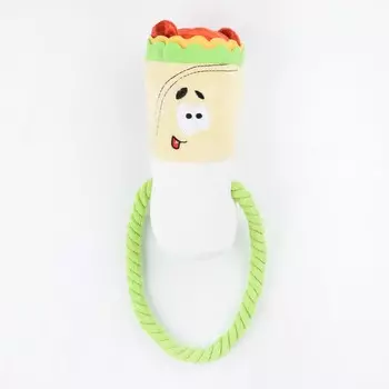 Mr.Kranch игрушка для собак "Шаурма" плюшевая, с канатиком и пищалкой - 21 см для всех возрастов для всех пород Китай 1 уп. х 1 шт. х 0.13 кг