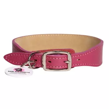 Mr.Kranch ошейник для собак мелких и средних пород, с QR-адресником, натуральная кожа, малиновый - 38-45 см повседневный для всех возрастов породы мелкого размера Россия 1 уп. х 1 шт. х 0.1 кг