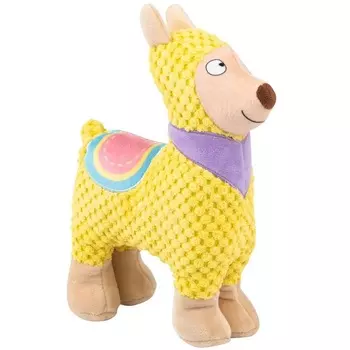 Mr.Kranch плюшевая игрушка "Лама" для собак, с пищалкой, желтая - 20 см для всех возрастов породы мелкого размера Китай 1 уп. х 1 шт. х 0.152 кг