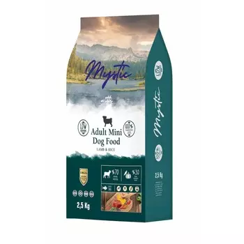 Mystic Adult Mini Dog Food Lamb & Rice полнорационный сухой корм для собак мелких пород, с ягненком и рисом - 2,5 кг повседневный супер премиум для взрослых с ягненком породы мелкого размера мешок Импортный корм 1 уп. х 1 шт. х 2.5 кг