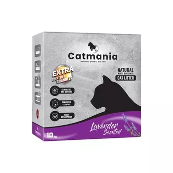 Наполнитель комкующийся Catmania Lavander для кошачьего туалета с ароматом лаванды, в коробке - 10 кг мешок Турция 1 уп. х 1 шт. х 10 кг