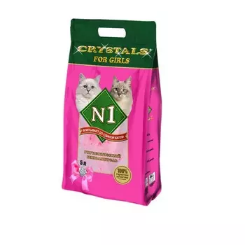 Наполнитель N1 For Girls силикагелевый для кошачьего туалета 5 л премиум Китай 1 уп. х 1 шт. х 3 кг
