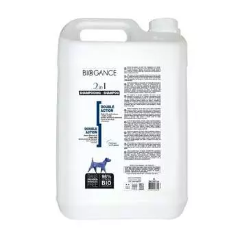 Натуральный био-шампунь Biogance 2 в 1 (шампунь + кондиционер с эффектом антистатика) - 5 л уход за шерстью для щенков Франция 1 уп. х 1 шт. х 5 кг