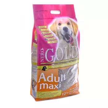 Nero Gold Adult Dog Maxi сухой корм для собак крупных пород - 12 кг повседневный супер премиум для взрослых с курицей породы крупного размера мешок Импортный корм 1 уп. х 1 шт. х 12 кг