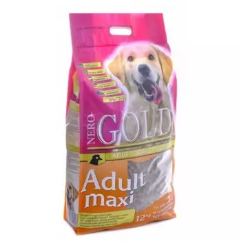 Nero Gold Adult Dog Maxi сухой корм для собак крупных пород повседневный супер премиум для взрослых с курицей породы крупного размера мешок Импортный корм 1 уп. х 1 шт. х 18 кг