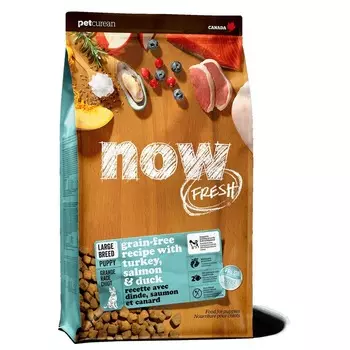 Now Fresh Puppy Large Breed Recipe Grain Free сухой корм для щенков крупных пород беззерновой с индейкой, уткой и овощами повседневный супер премиум беззерновые для щенков с индейкой породы крупного размера мешок Импортный корм 1 уп. х 1 шт. х 11.34 кг