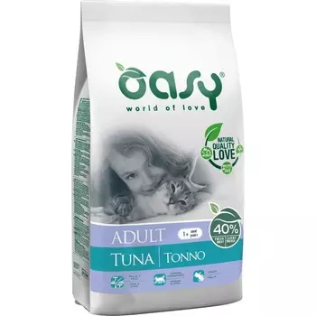 Oasy Dry Cat Adult Tuna сухой корм для взрослых кошек с ТУНЦОМ повседневный супер премиум без курицы для взрослых с тунцом для всех пород мешок Импортный корм 1 уп. х 1 шт. х 7.5 кг