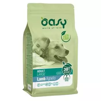 Oasy Dry Dog Adult Large сухой корм для взрослых собак крупных пород с ЯГНЕНКОМ повседневный супер премиум без курицы для взрослых с ягненком породы крупного размера мешок Импортный корм 1 уп. х 1 шт. х 12 кг