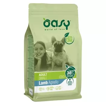 Oasy Dry Dog Adult Small сухой корм для взрослых собак мелких пород с ягненком повседневный супер премиум без курицы для взрослых с ягненком породы мелкого размера мешок Испания 1 уп. х 1 шт. х 3 кг