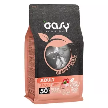 Oasy Dry Dog Grain Free Adult Small сухой корм для взрослых собак мелких и миниатюрных пород беззерновой с индейкой повседневный супер премиум беззерновые для взрослых с индейкой породы мелкого размера мешок Испания 1 уп. х 1 шт. х 2.5 кг