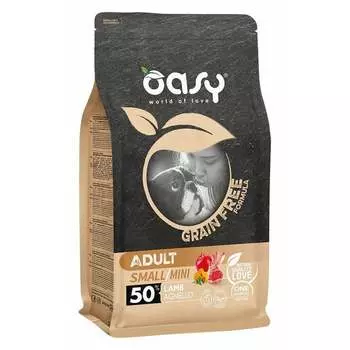 Oasy Dry Dog Grain Free Adult Small сухой корм для взрослых собак мелких и миниатюрных пород беззерновой с ягненком - 800 г повседневный супер премиум беззерновые для взрослых с ягненком породы мелкого размера мешок Испания 1 уп. х 1 шт. х 0.8 кг