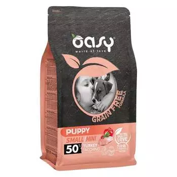 Oasy Dry Dog Grain Free Puppy Small сухой корм для щенков мелких и миниатюрных пород беззерновой с индейкой повседневный супер премиум беззерновые для щенков с индейкой породы мелкого размера мешок Импортный корм 1 уп. х 1 шт. х 2.5 кг