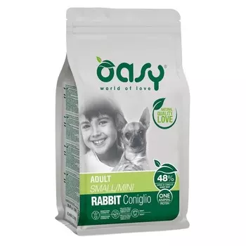 Oasy Dry Dog OAP Adult Small Монопротеин сухой корм для взрослых собак мелких пород c кроликом повседневный супер премиум без курицы для взрослых с кроликом породы мелкого размера мешок Испания 1 уп. х 1 шт. х 2.5 кг