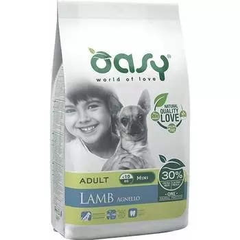 Oasy Dry Dog OAP Adult Small Монопротеин сухой корм для взрослых собак мелких пород с ЯГНЕНКОМ повседневный супер премиум без курицы для взрослых с ягненком породы мелкого размера мешок Импортный корм 1 уп. х 1 шт. х 2.5 кг