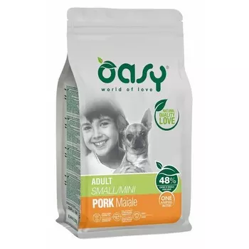Oasy Dry Dog OAP Adult Small Монопротеин сухой корм для взрослых собак мелких и миниатюрных пород со свининой повседневный супер премиум без курицы для взрослых со свининой породы мелкого размера мешок Импортный корм 1 уп. х 1 шт. х 2.5 кг